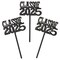 3" Bulk 72 Pieces Graduation Party Class of 2025 Black Plastic Picks